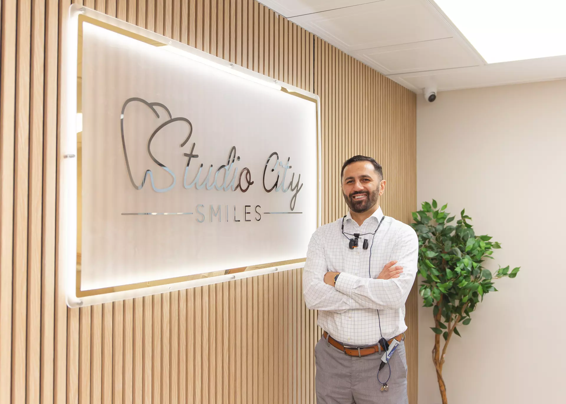 Dr. Moradian in the Studio City Smiles office