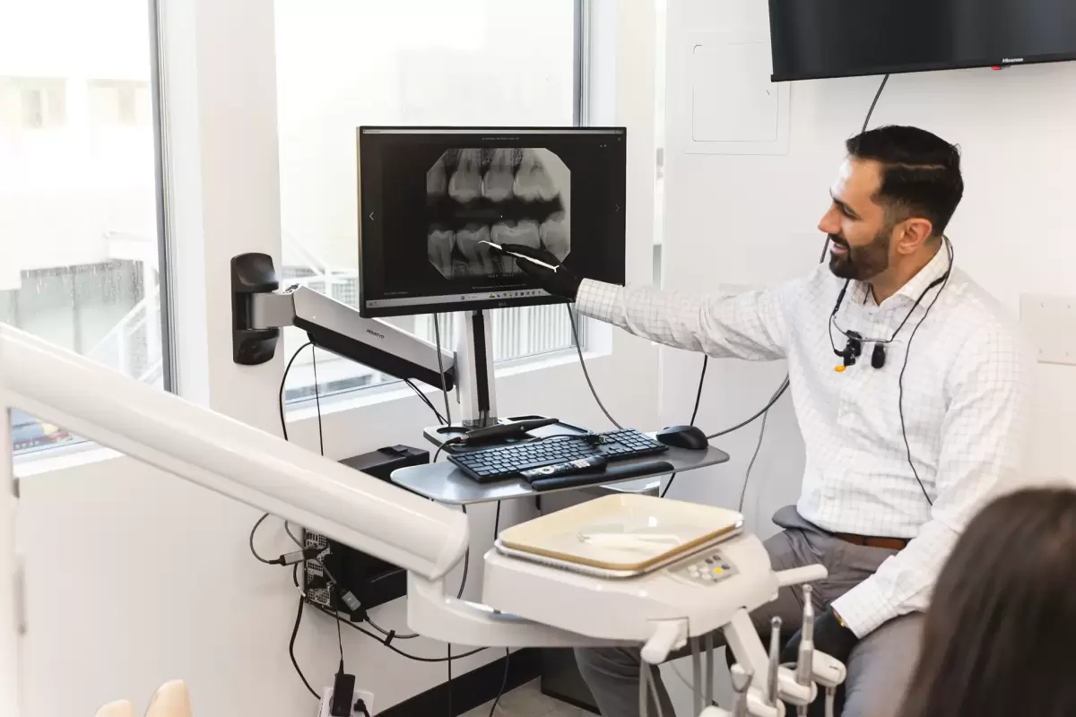 Dr. Moradian reviewing digital imaging
