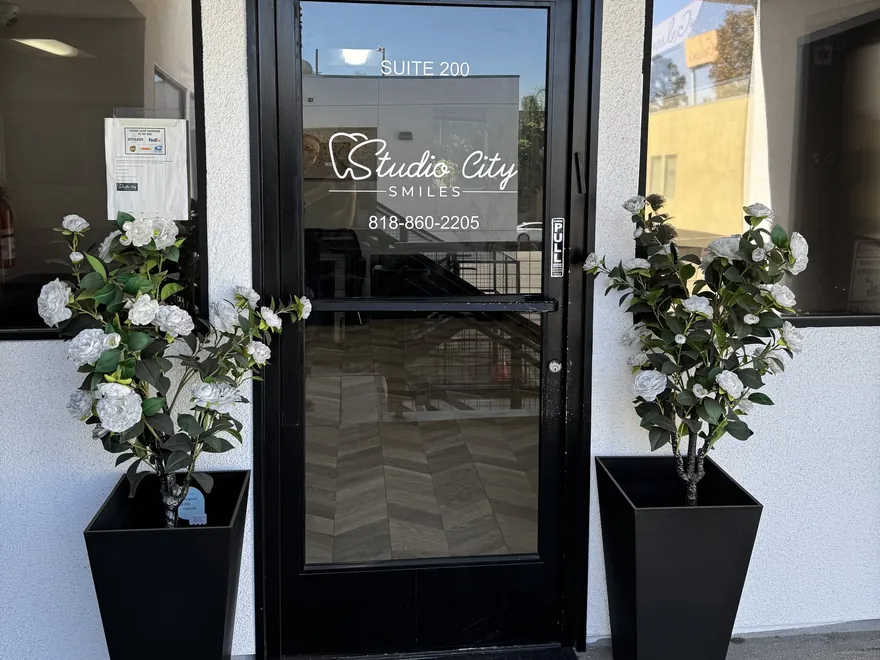 Front entrance of Studio City Smiles, Suite 200