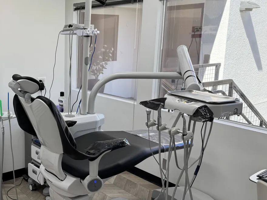 Treatment room with dental chair
